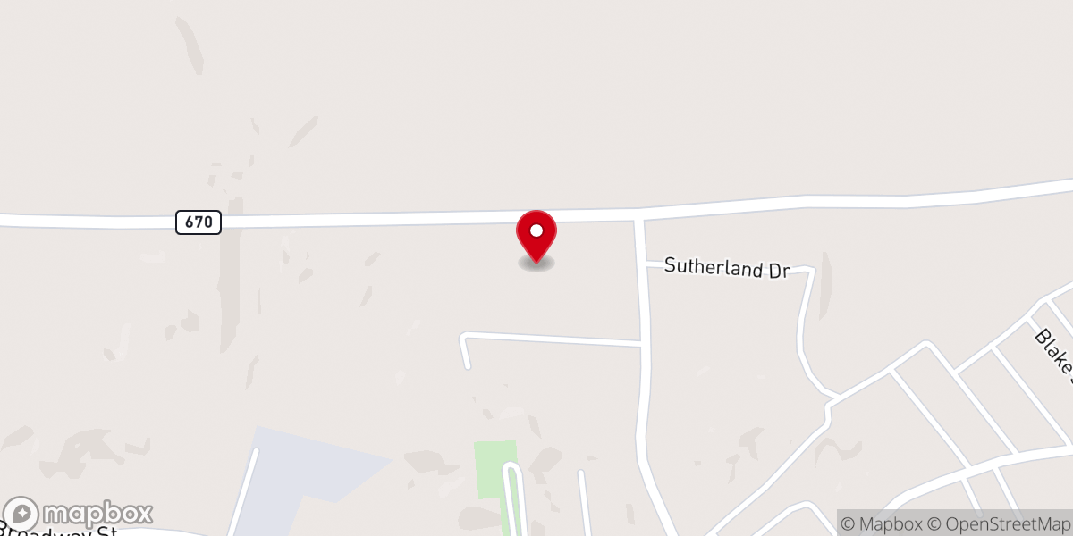 Map showing location of Gum Grove General Baptist Church