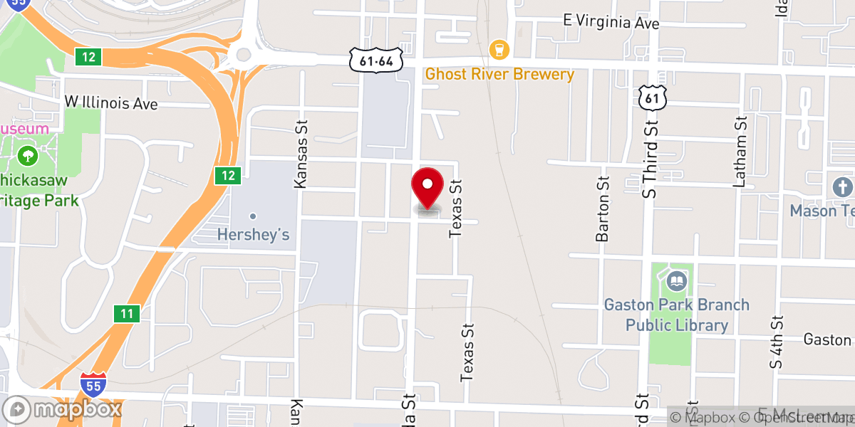 Map showing location of Leakes Temple Church of God in Christ