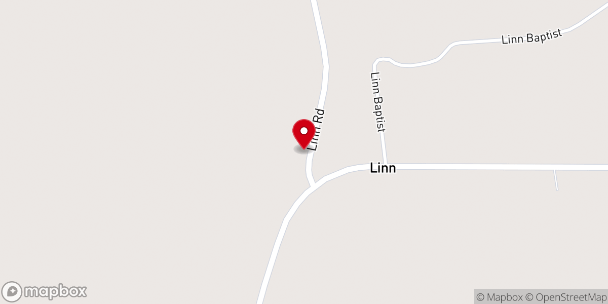Map showing location of Linn Methodist Church