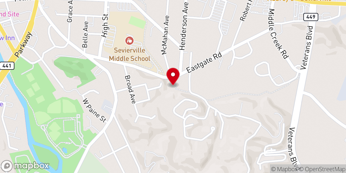 Map showing location of New Salem Baptist Church