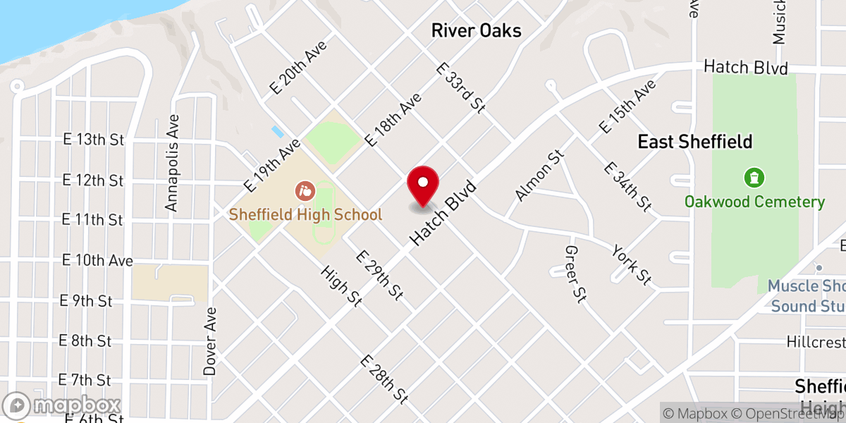 Map showing location of Ekklesia Missionary Baptist