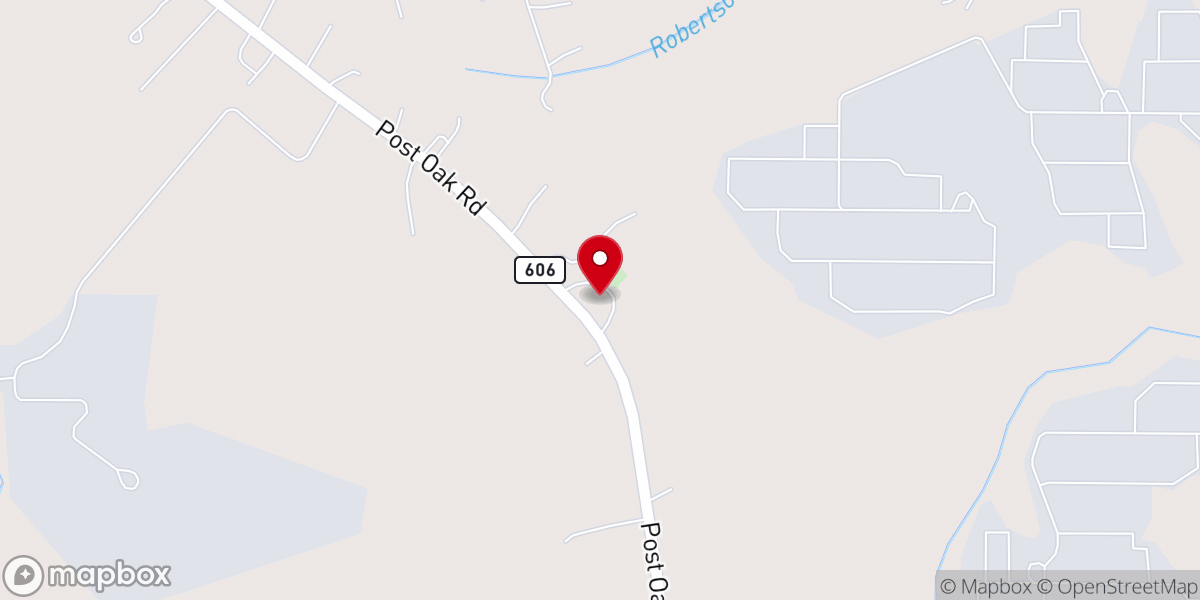 Map showing location of Fellowship Baptist Church