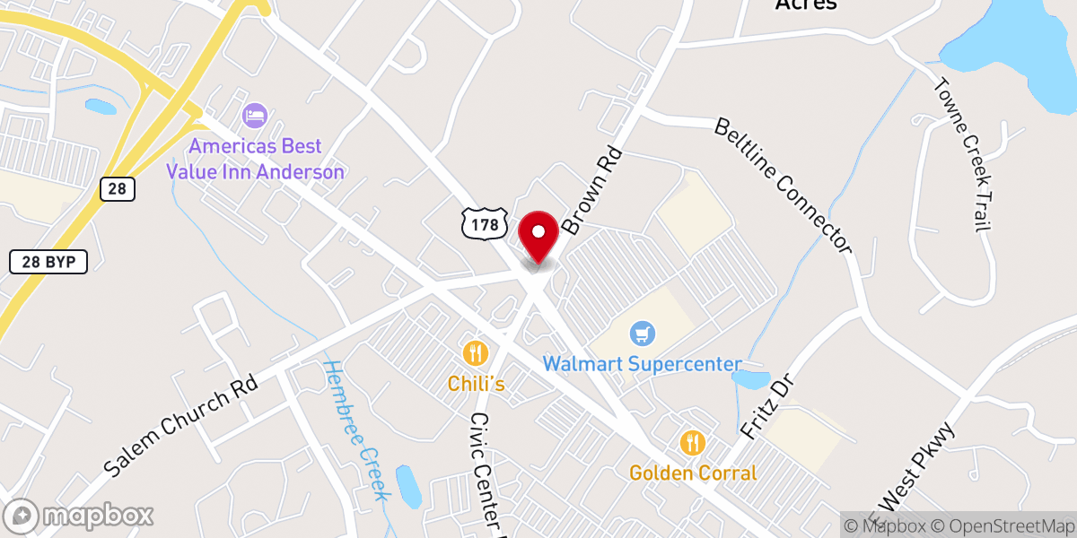 Map showing location of Cornerstone Assembly of God Church