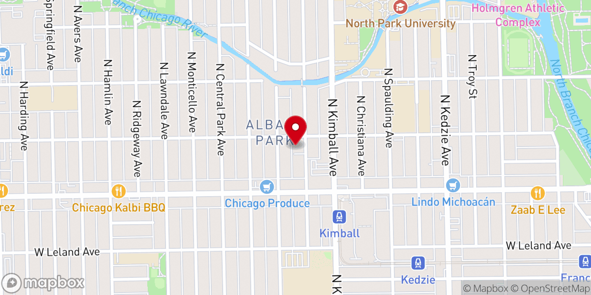 Map showing location of First Baptist Church - Albany Park Campus