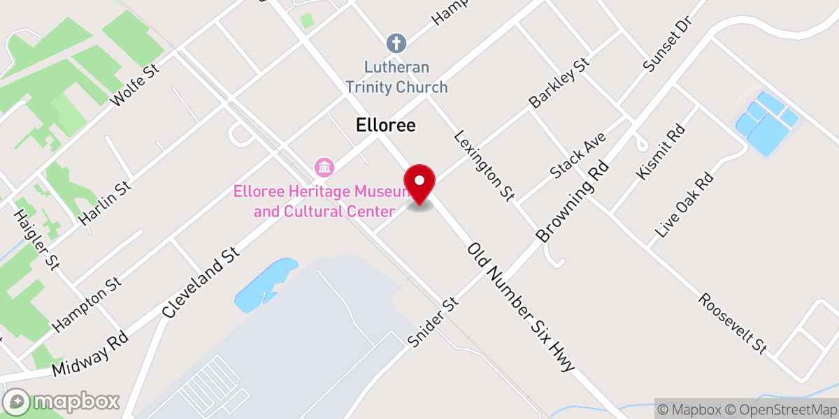 Map showing location of Elloree Methodist Church