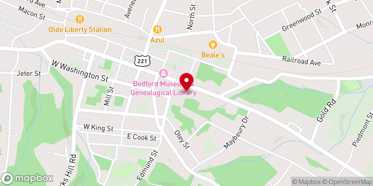 Map showing location of Bedrock Community Church