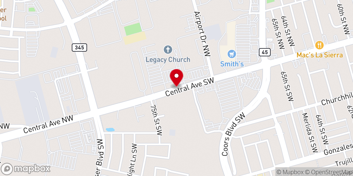Map showing location of Legacy Church - Central Campus