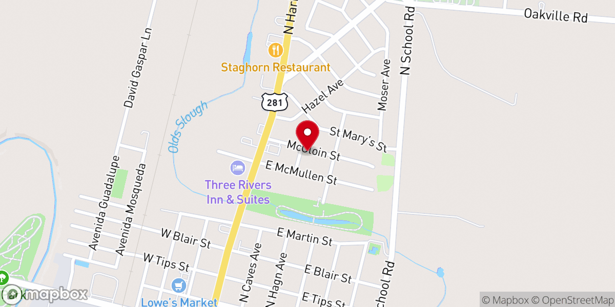 Map showing location of Centro de Oración y Restauración