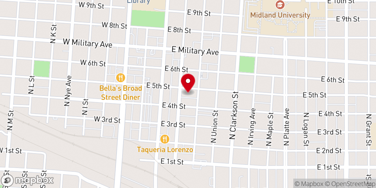 Map showing location of St James' Episcopal Church