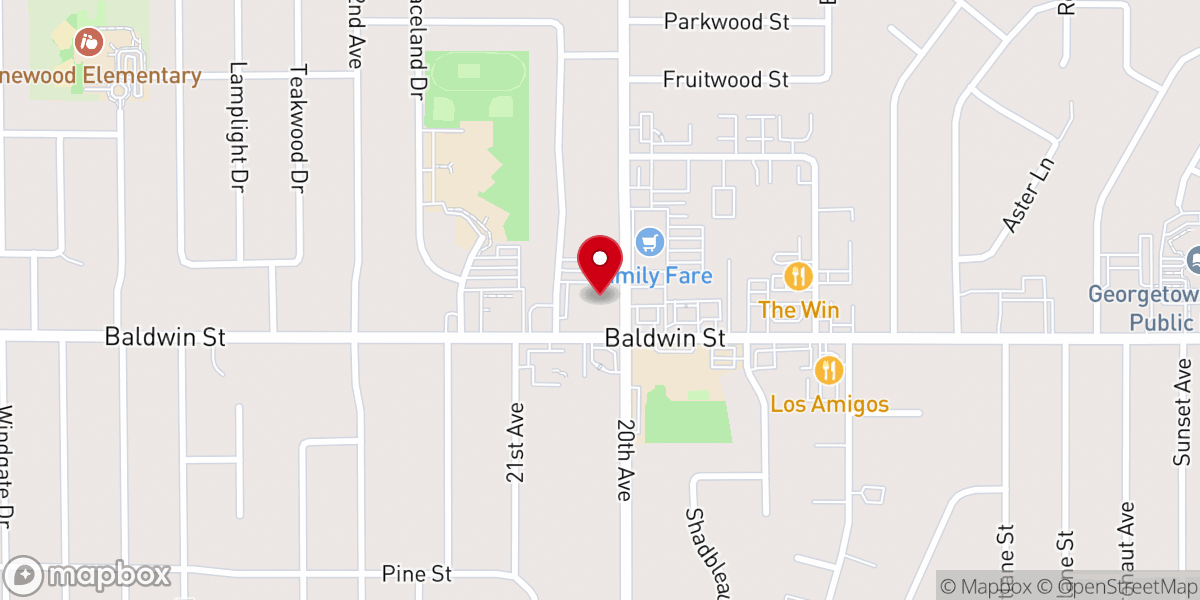 Map showing location of Cedar Presbyterian Church (OPC)