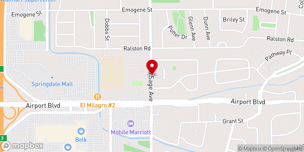 Map showing location of Saint Pius X Church