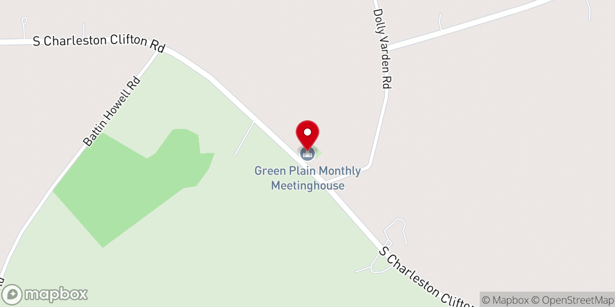 Map showing location of Green Plain Monthly Meetinghouse