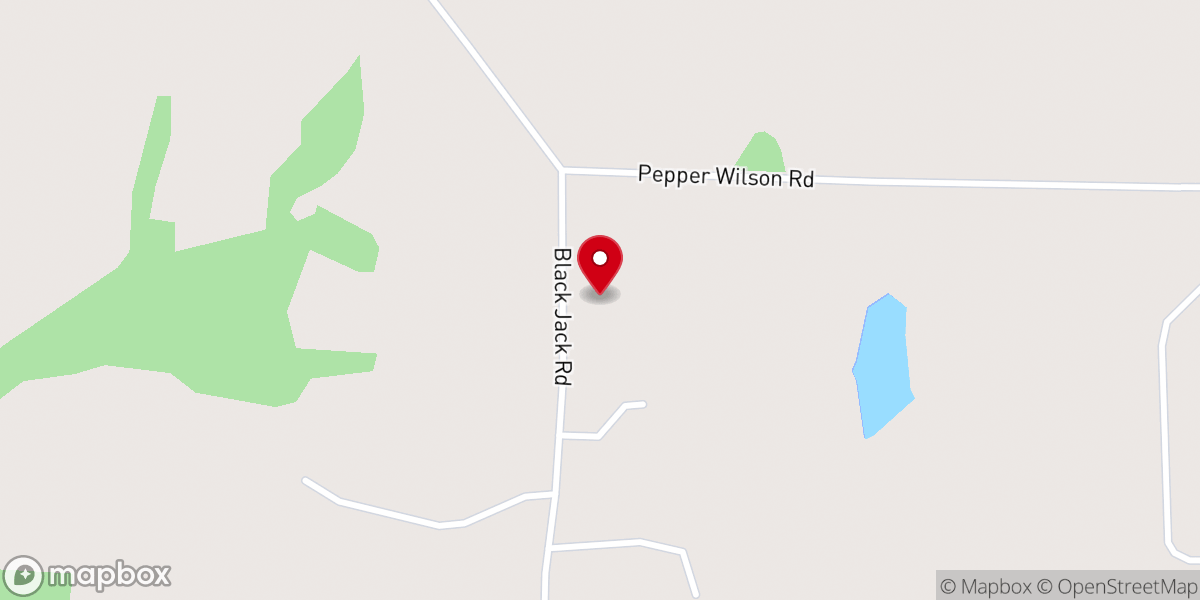 Map showing location of Black Jack Baptist Church