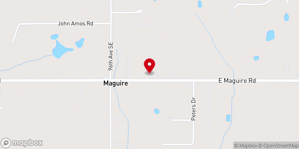 Map showing location of Maguire Baptist Church