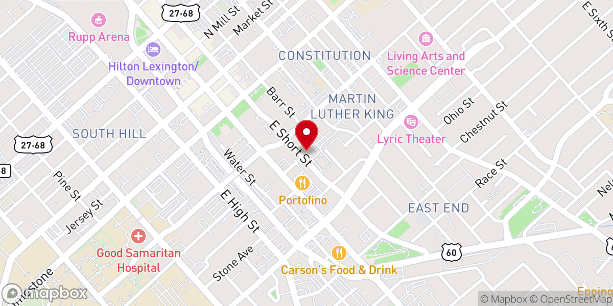 Map showing location of Central Christian Church