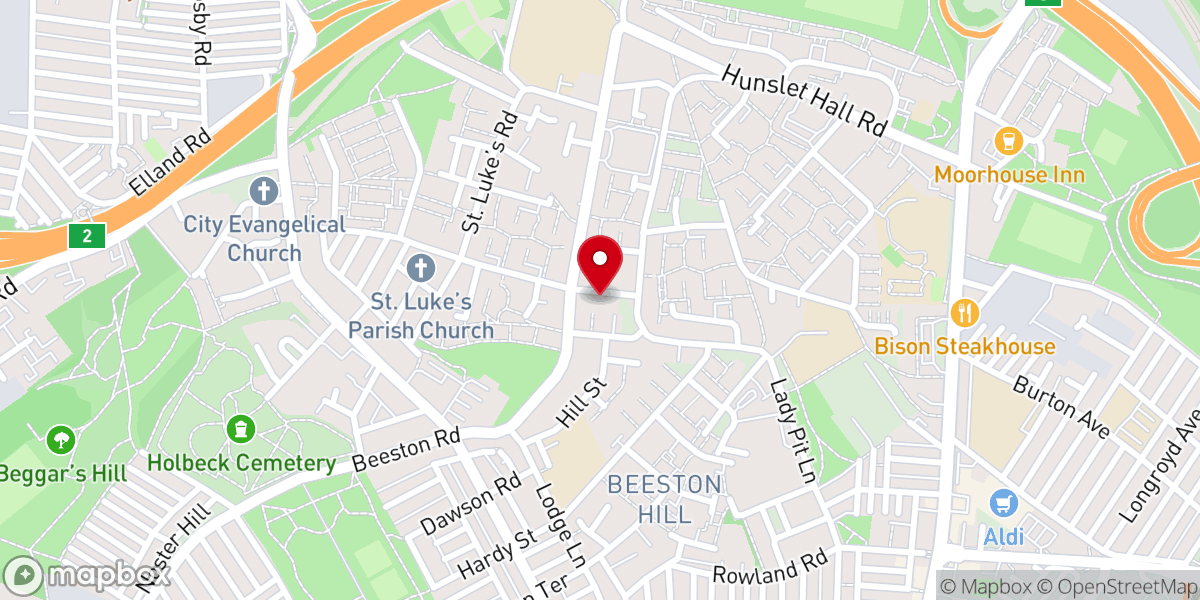 Map showing location of Beeston Hill United Free Church