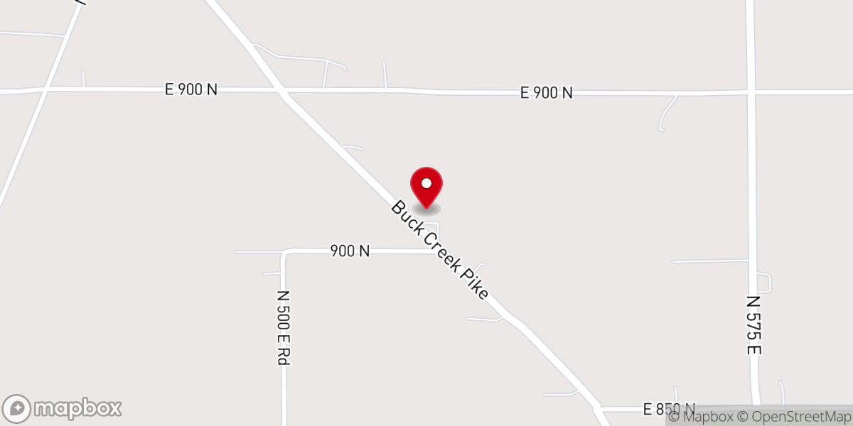Map showing location of Buck Creek Church