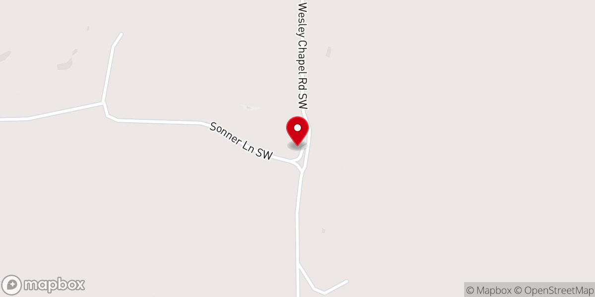 Map showing location of Wesley Chapel