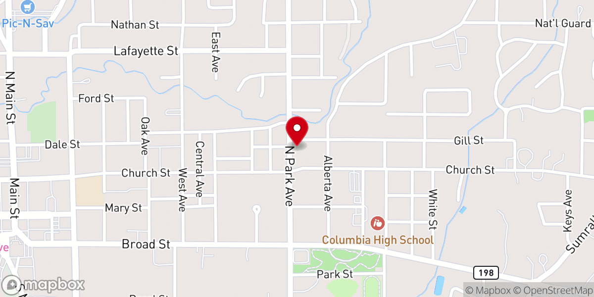Map showing location of St Luke Baptist Church
