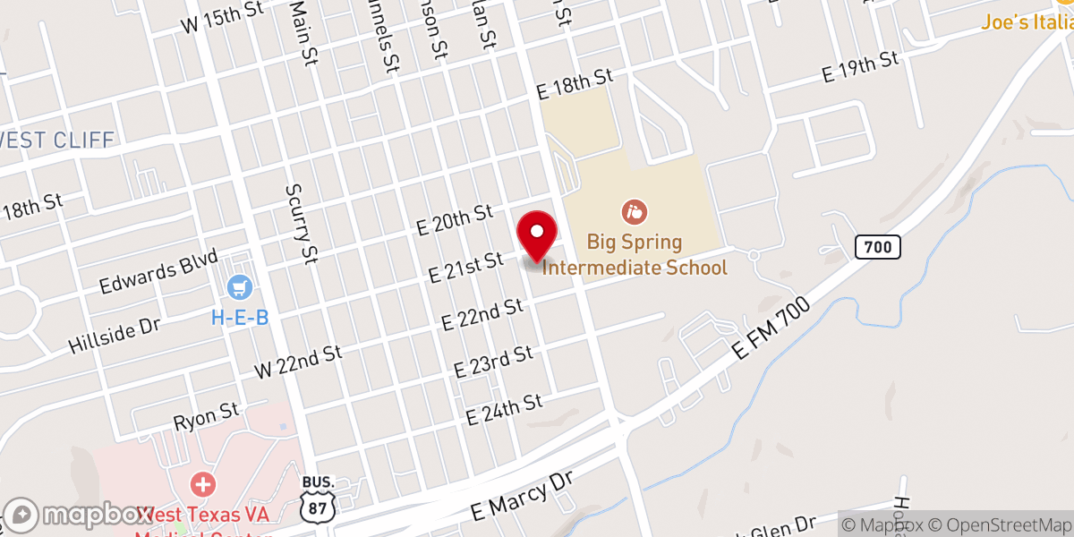 Map showing location of Spring of Life Church