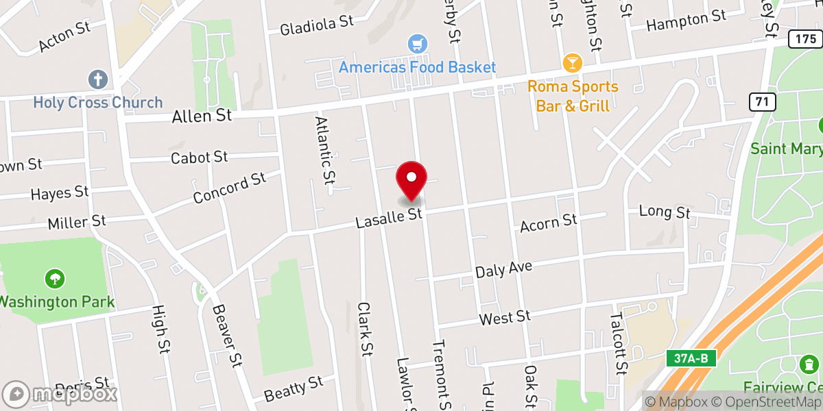 Map showing location of New Mount Olive Church of God in Christ