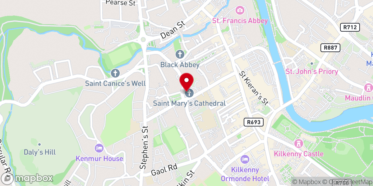 Map showing location of St. Mary's Cathedral
