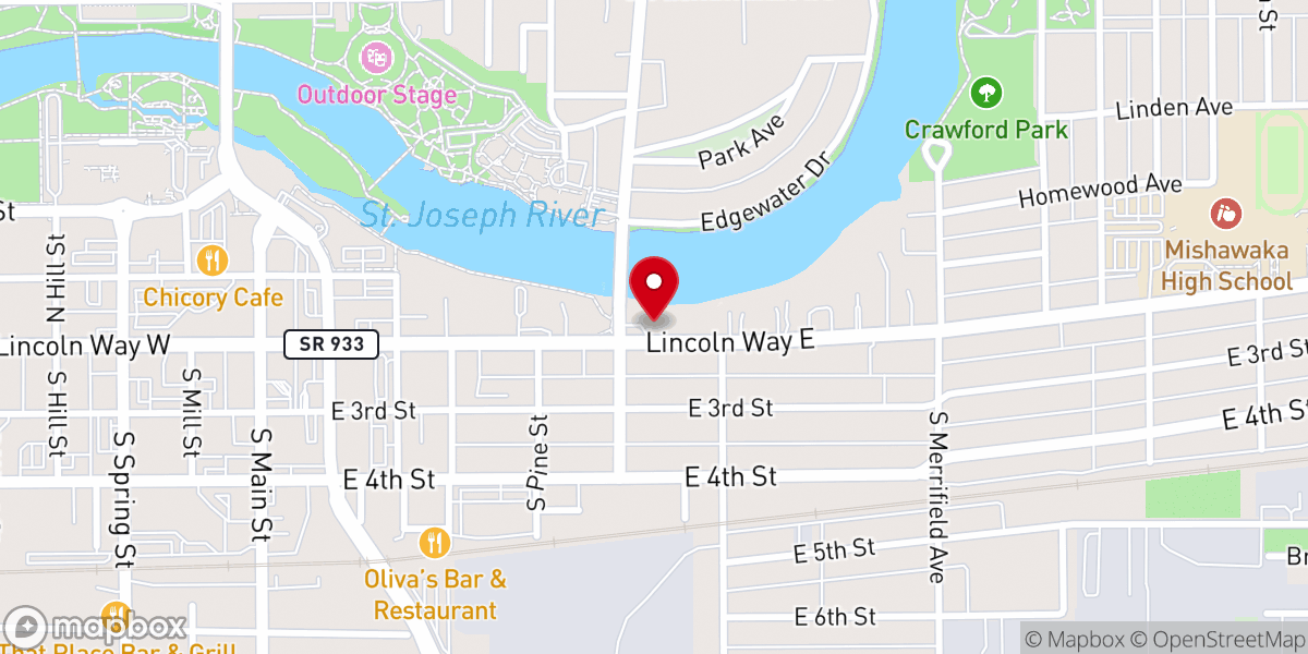 Map showing location of St Paul's Episcopal Church