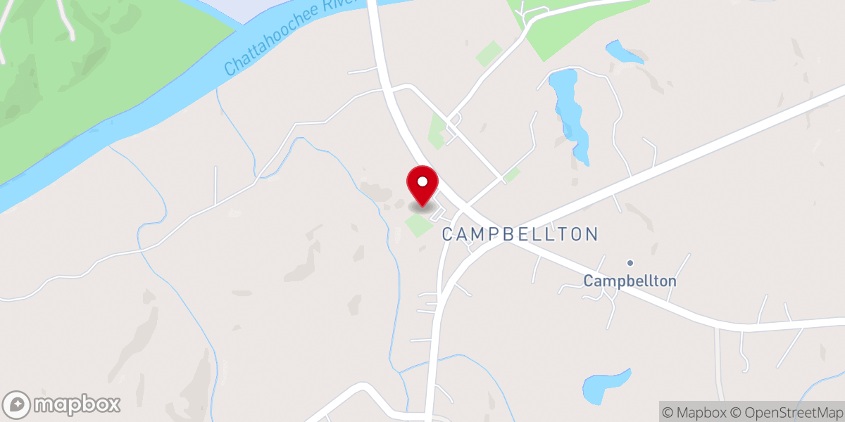 Map showing location of Campbellton United Methodist Church
