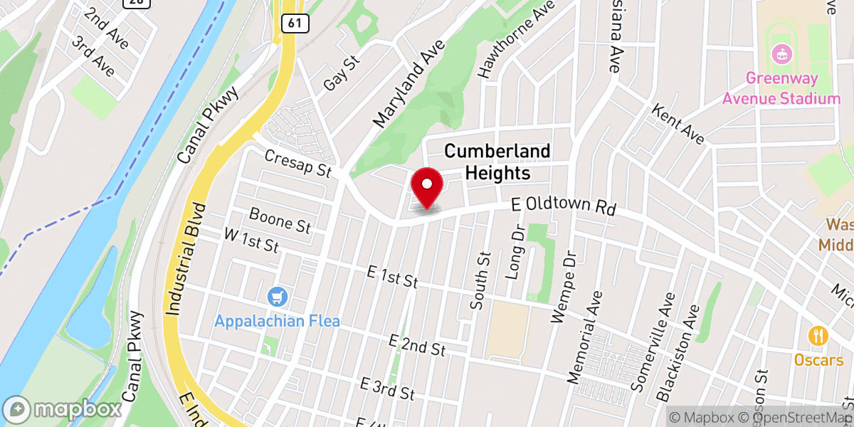 Map showing location of St. Mary's Centennial Tree