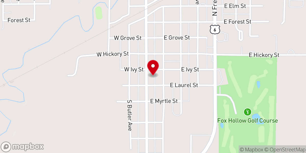 Map showing location of Federated Church