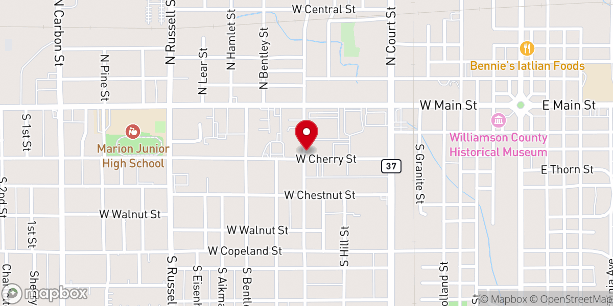 Map showing location of Zion United Church of Christ