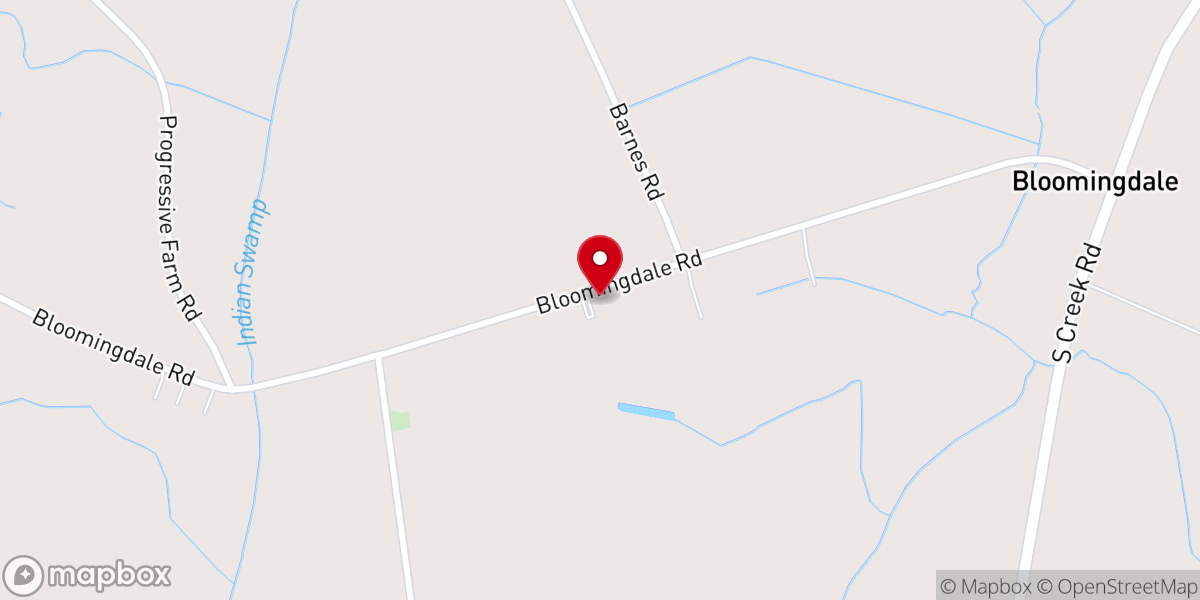 Map showing location of Bloomingdale Baptist Church