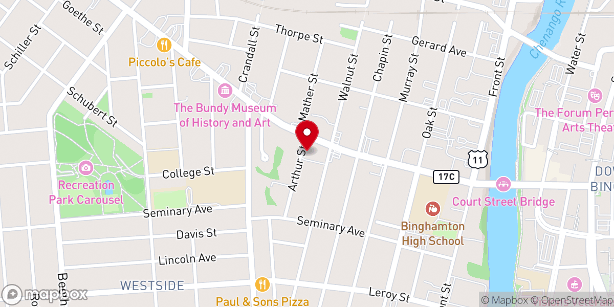 Map showing location of Tabernacle Methodist Church