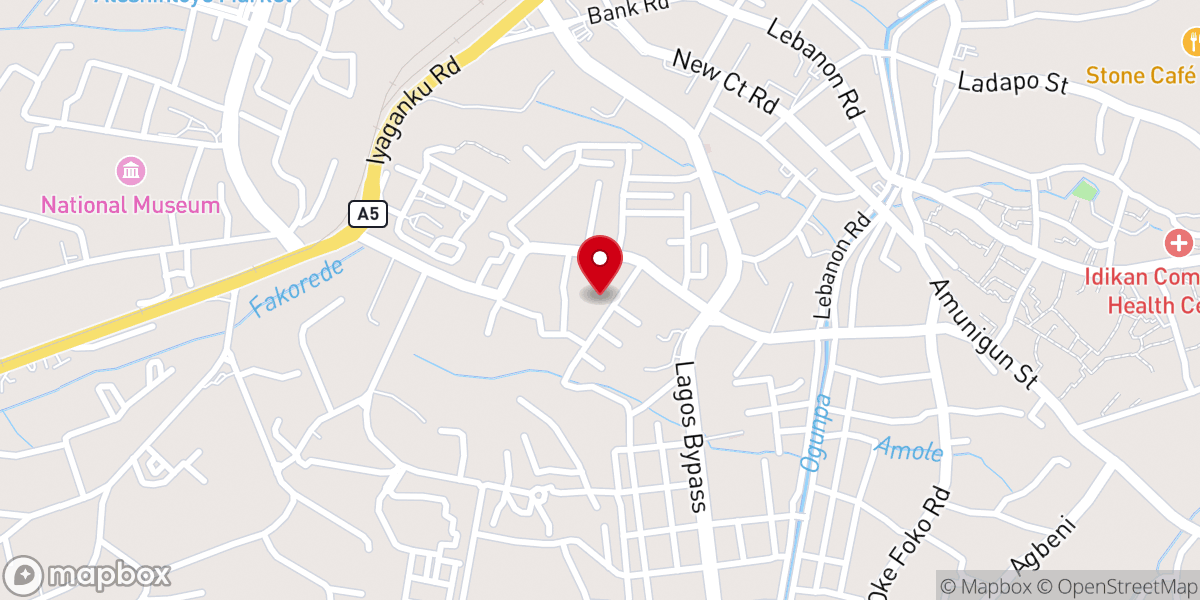 Map showing location of Foursquare Gospel Church Okebola