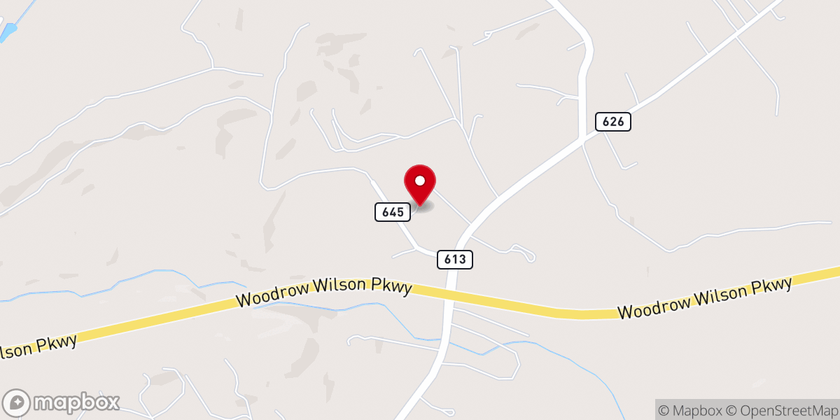 Map showing location of Shenandoah Pentecostals