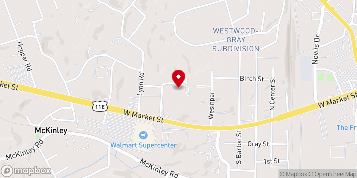 Map showing location of Grace Baptist Church
