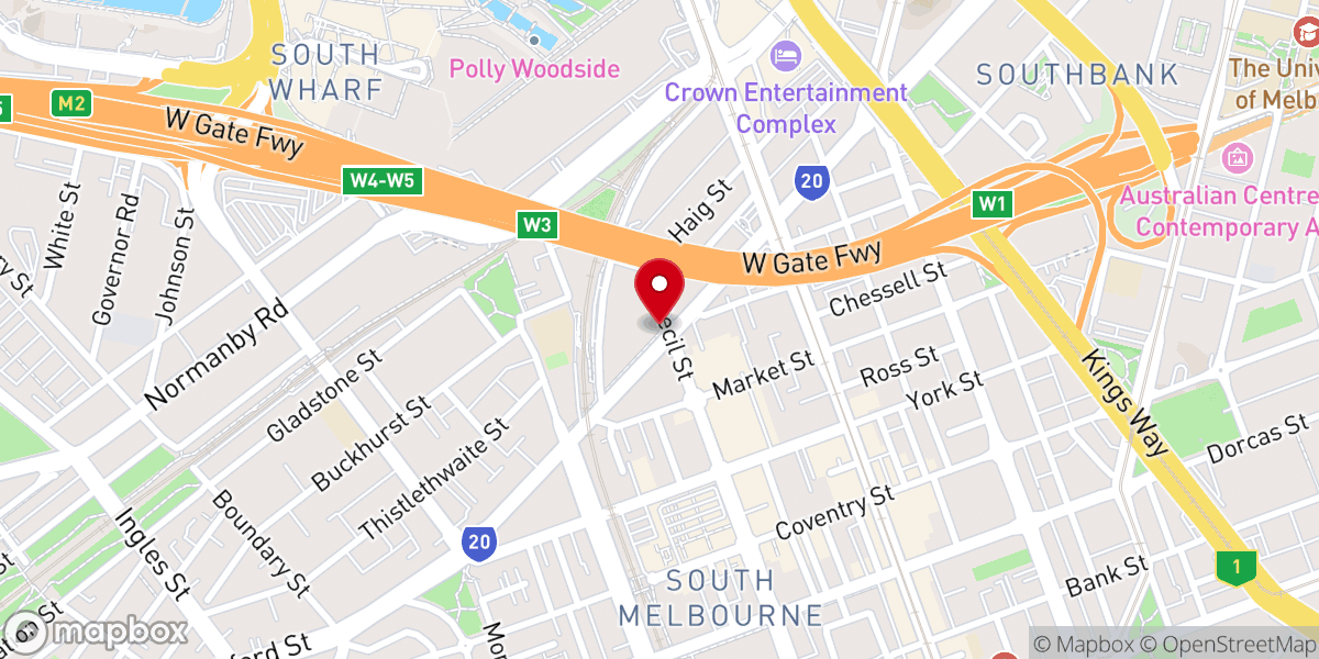 Map showing location of Planetshakers Church Melbourne City Campus