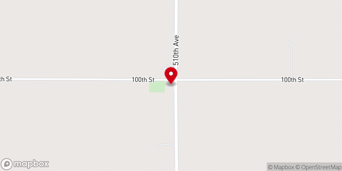 Map showing location of North Blue Earth Lutheran, Bricelyn