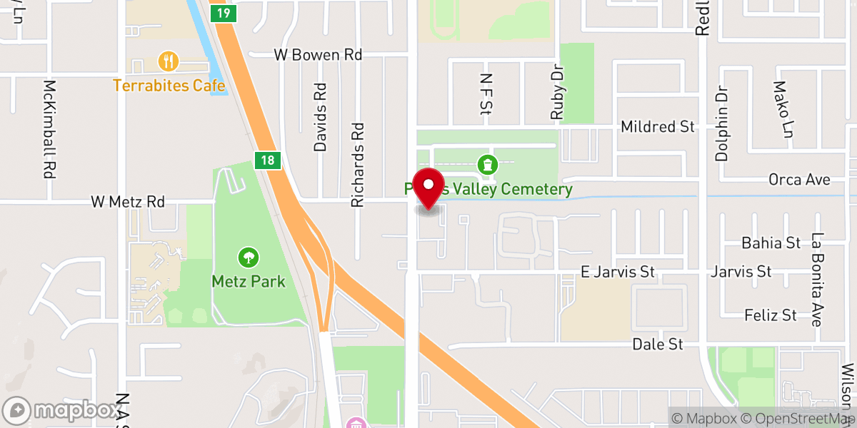 Map showing location of Temple Baptist Church