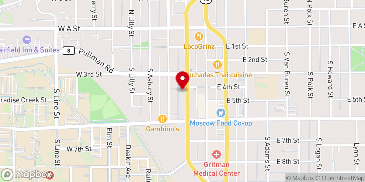 Map showing location of Kirker Commons