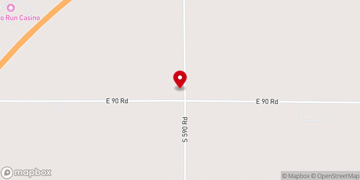 Map showing location of Elm Creek Church