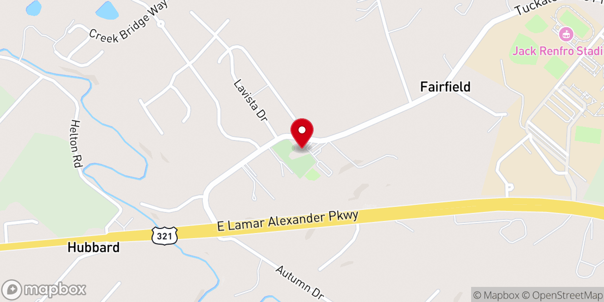 Map showing location of Pleasant Grove Baptist Church