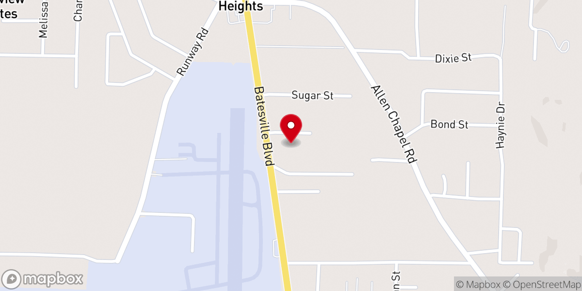 Map showing location of Fellowship Baptist Church