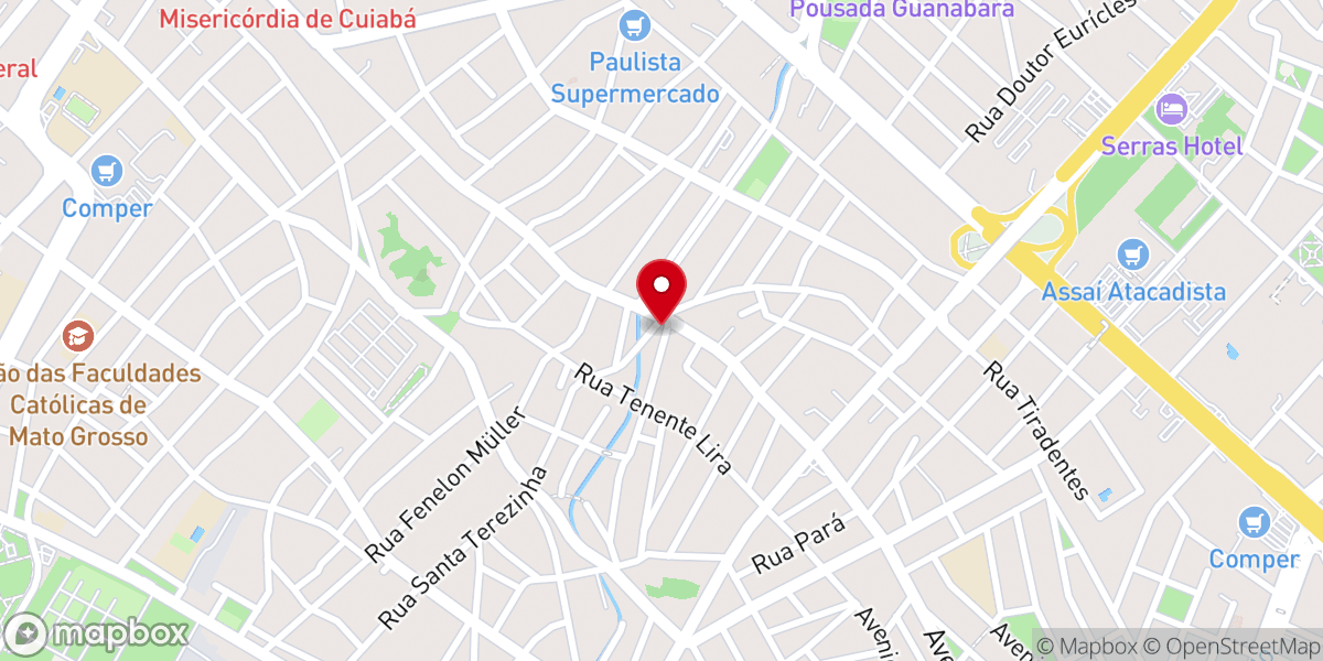 Map showing location of Igreja Pentecostal