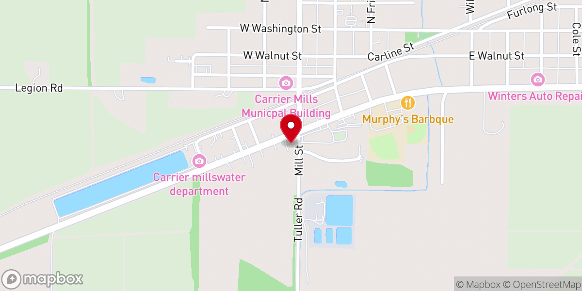 Map showing location of Carrier Mills Social Brethren Church