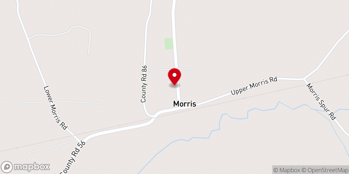Map showing location of Morris Baptist Church
