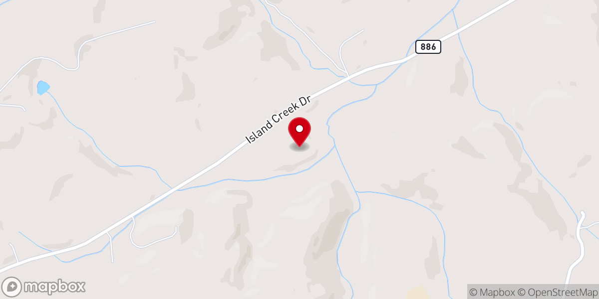 Map showing location of Island Creek Mennonite Church