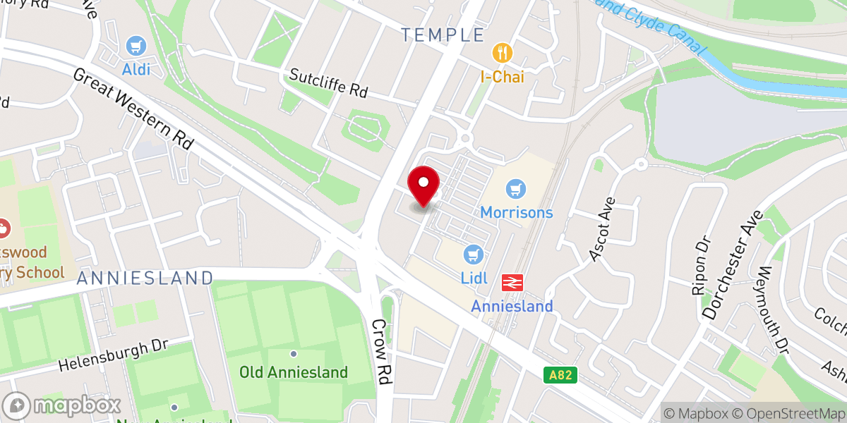 Map showing location of Knightswood Anniesland Trinity Church