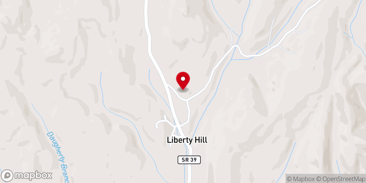 Map showing location of Liberty Hill church of Christ