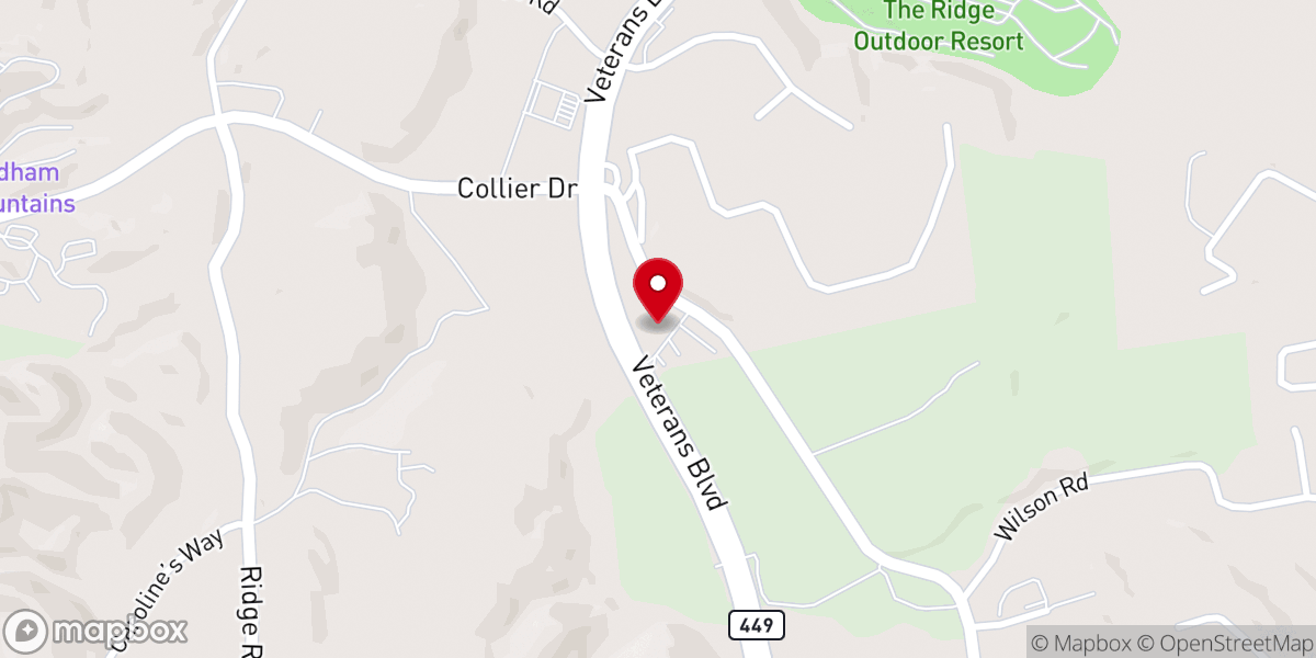 Map showing location of Pentecostals of Sevierville